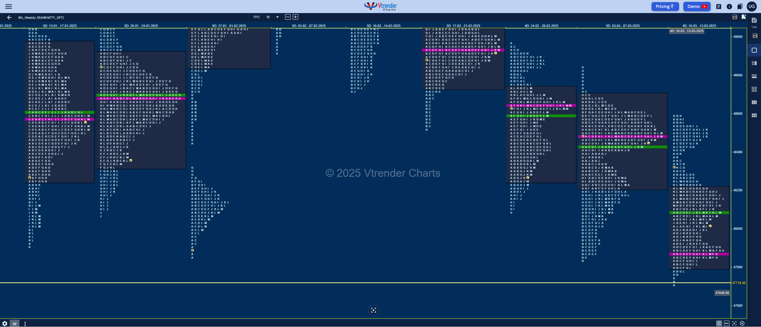 Market Profile Analysis dated 13th Mar 2025