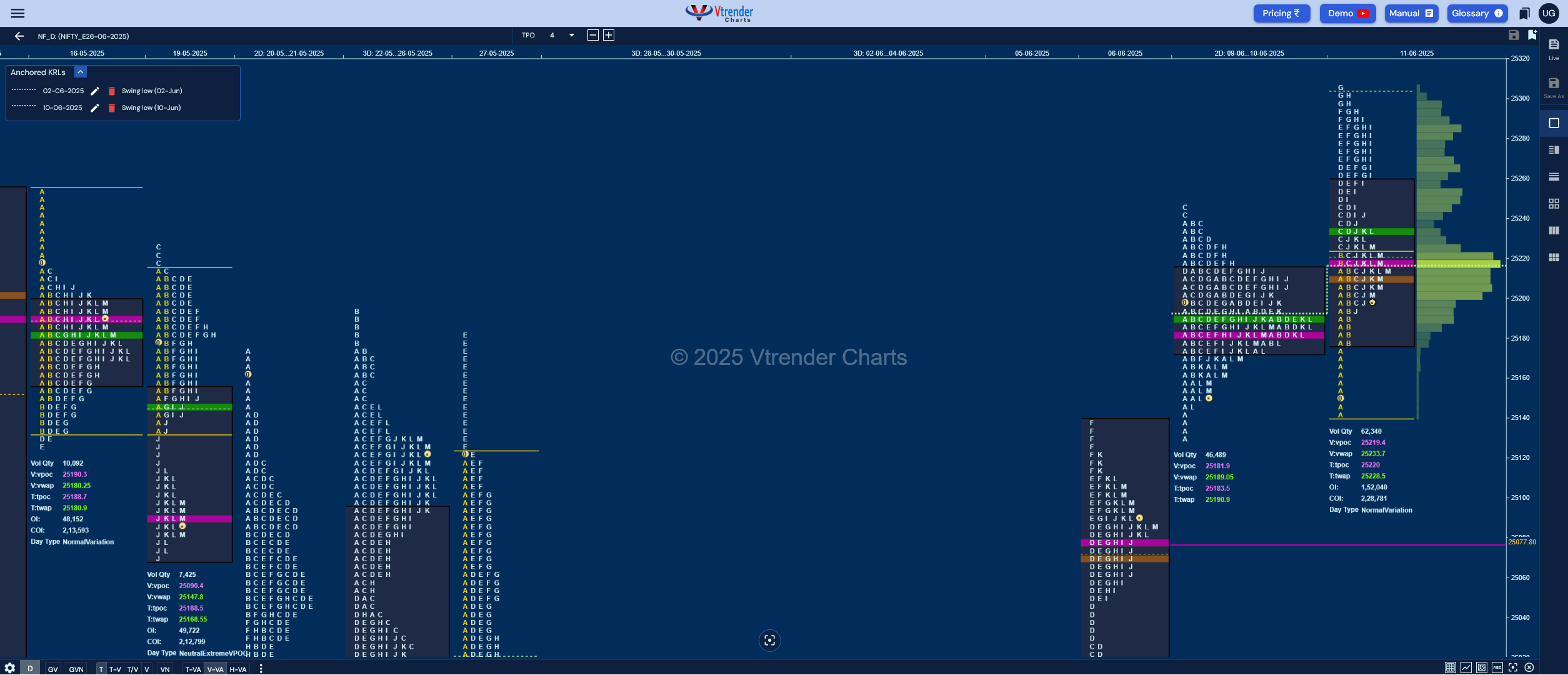 Market Profile Analysis dated 12th Jun 2025