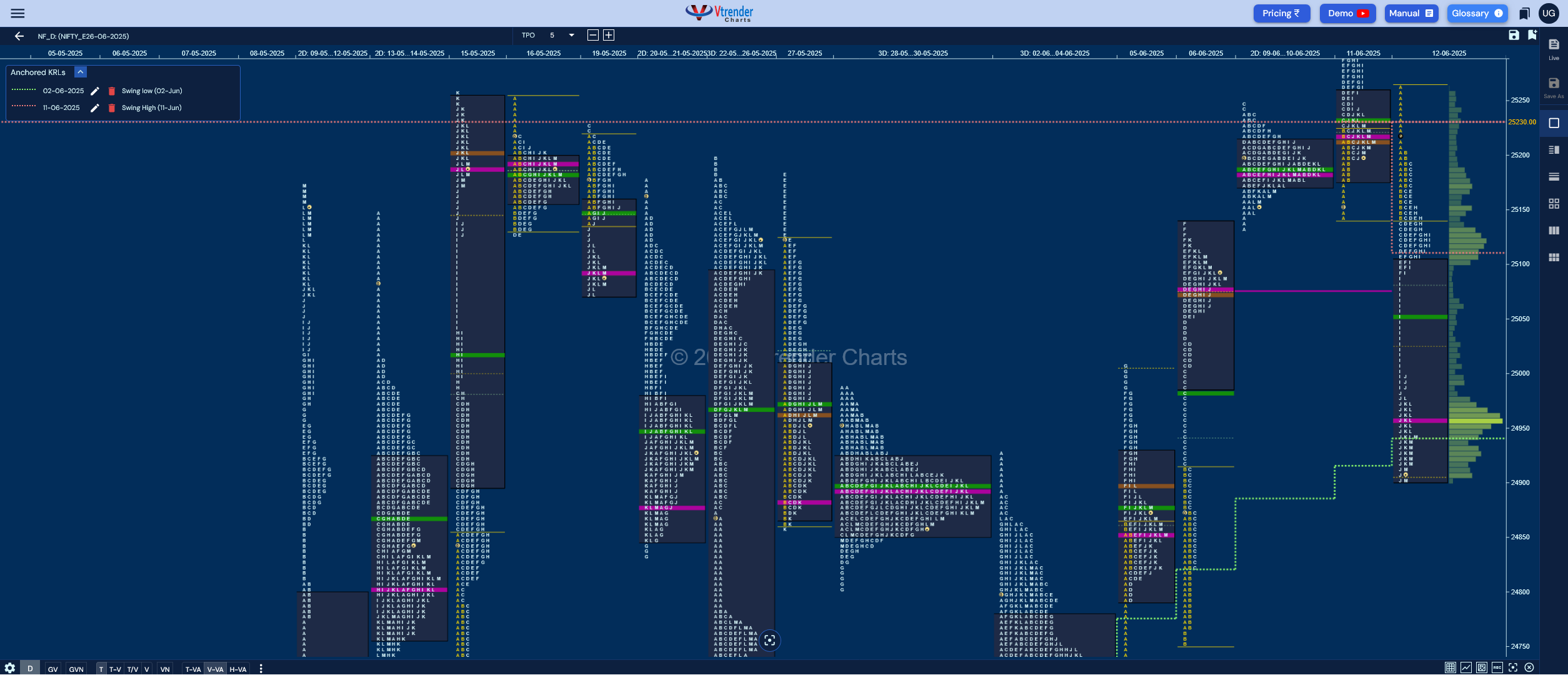 Market Profile Analysis dated 13th Jun 2025