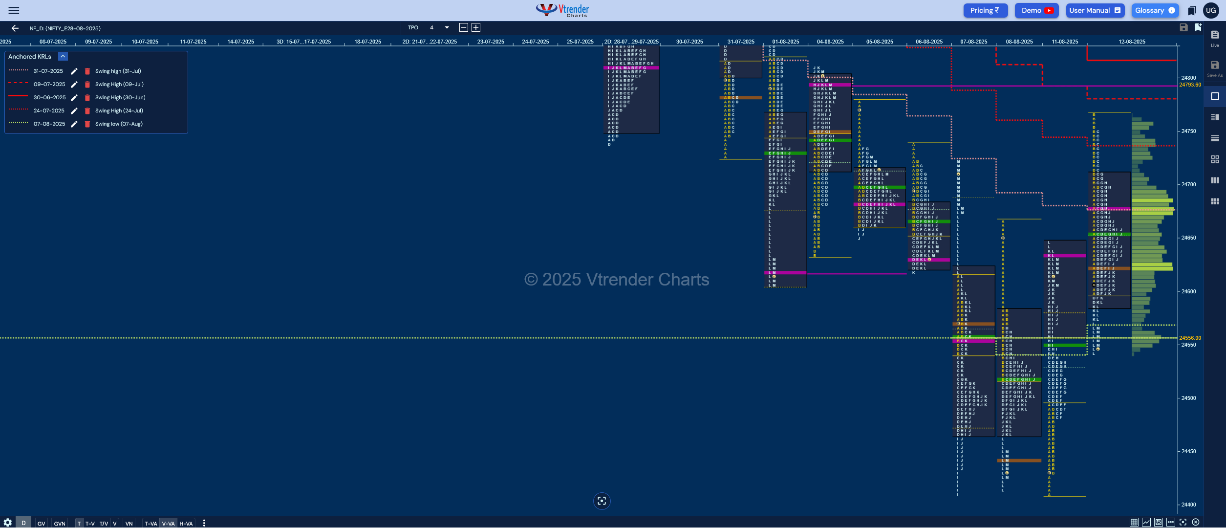 Market Profile Analysis dated 13th Aug 2025