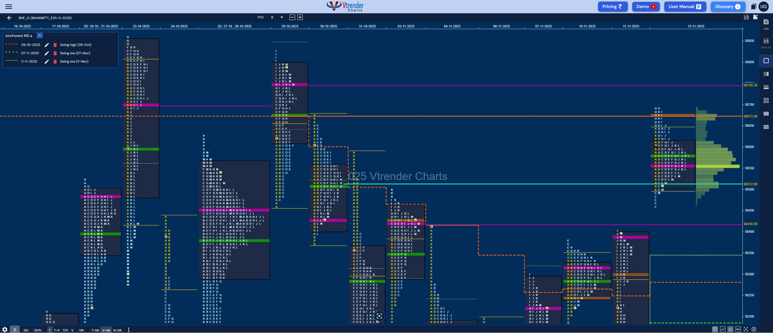 Market Profile Analysis dated 14th Nov 2025